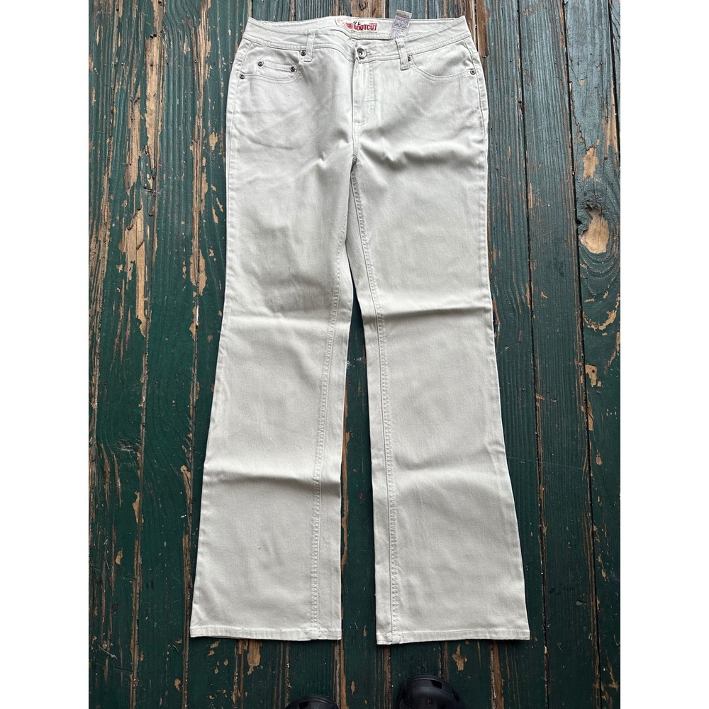 Y2k Faded Glory Womens Stretch Bootcut Pants Khaki Beige Size 12